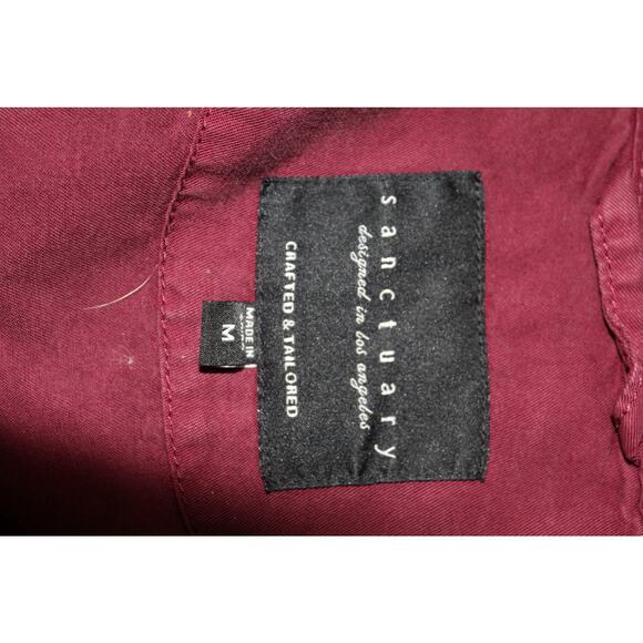 Sanctuary Utility Jacket Burgundy Zip Front Pockets Lightweight Women’s M - Picture 4 of 6